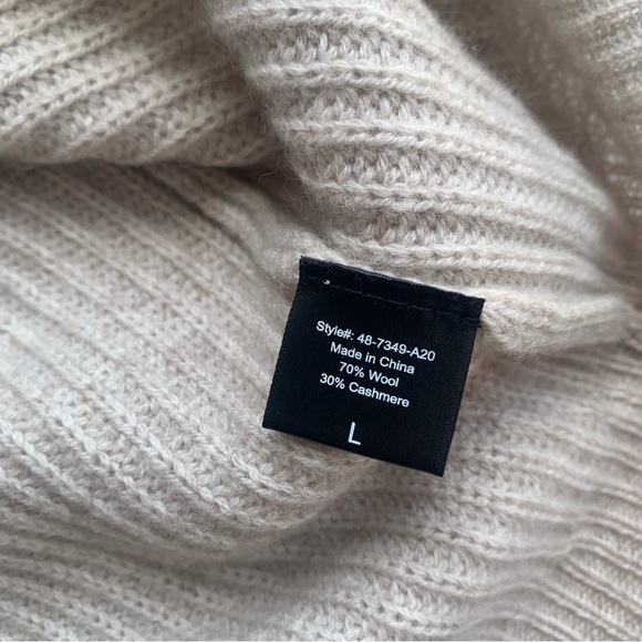Jenni Kayne Cabin Wool Cashmere V Neck Oversized Knit Sweater Pullover Oatmeal - Picture 11 of 12